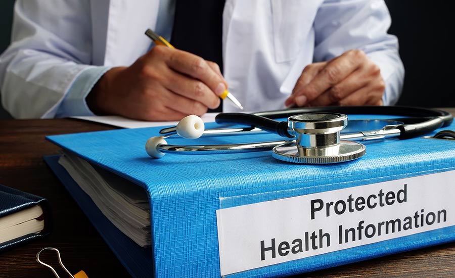 A folder with protected health information​