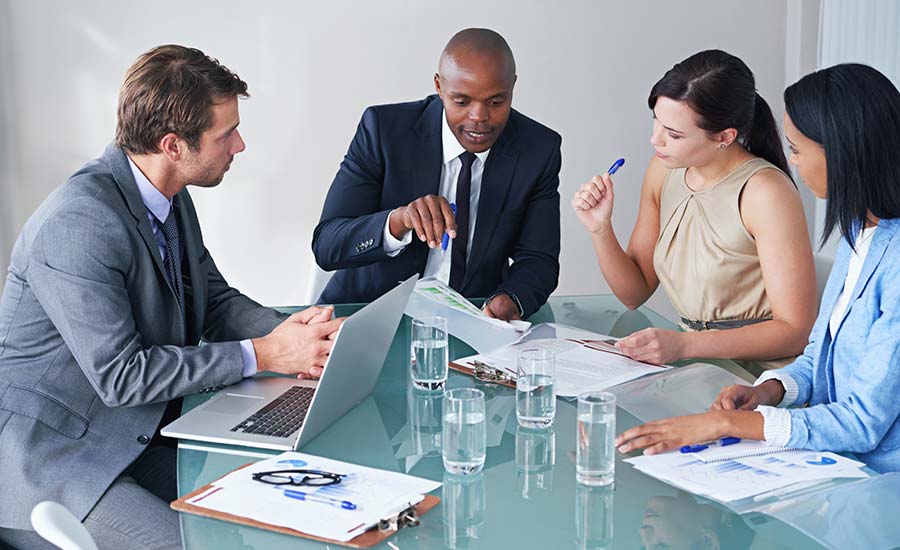 A group of managers in a meeting